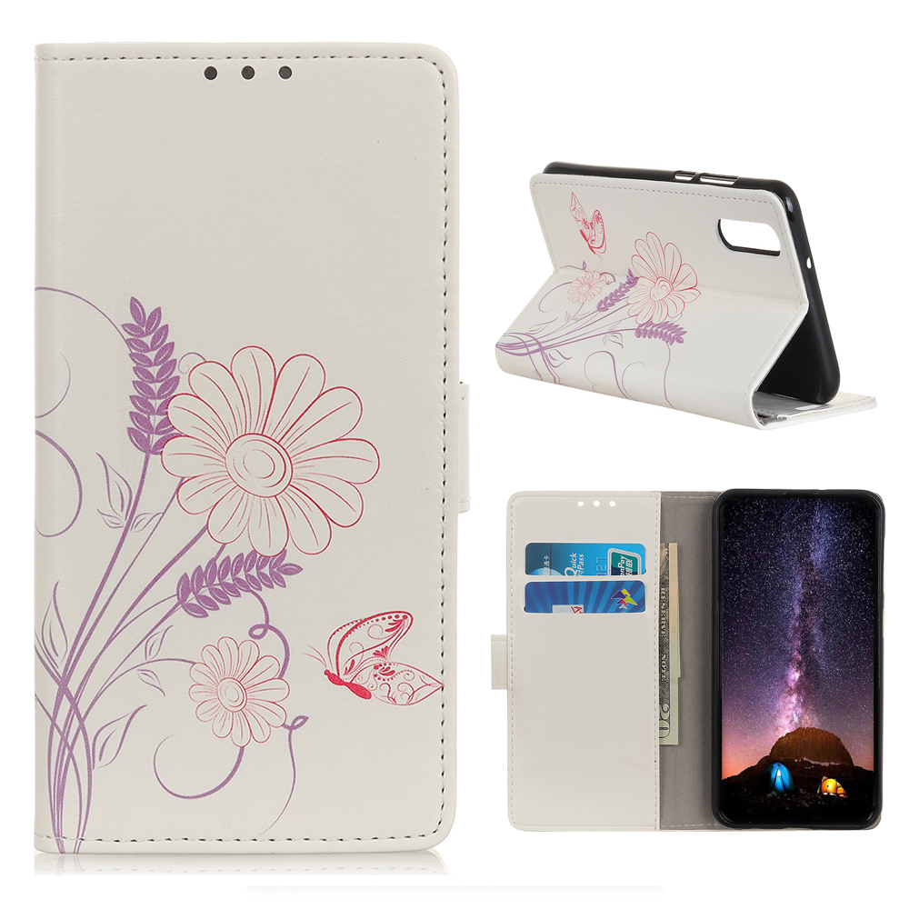 

Pattern Printing Wallet Stand Leather Shell for Samsung Galaxy A50 / A50s / A30s - Butterfly and Flower, Galaxy A50s