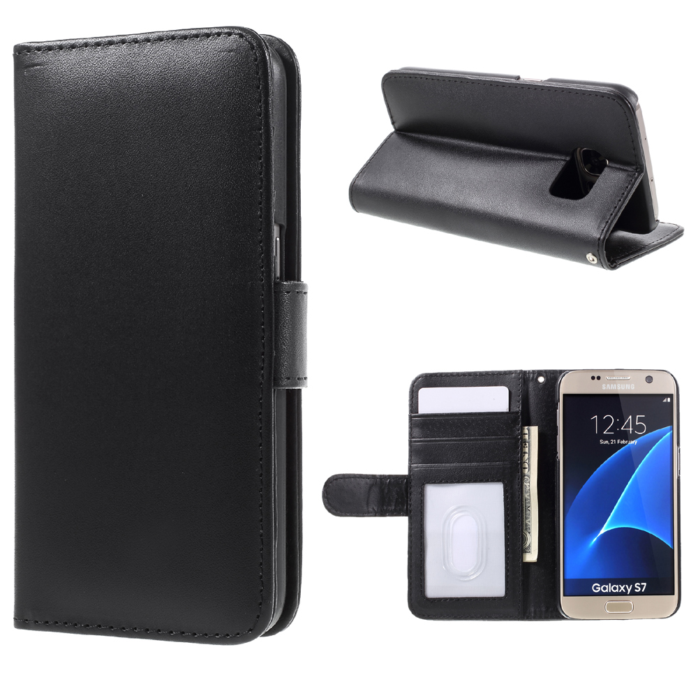 

Держатель Карты Flip Кожаная Оболочка Для Samsung Galaxy S7 G930 - Чернить, Galaxy S7