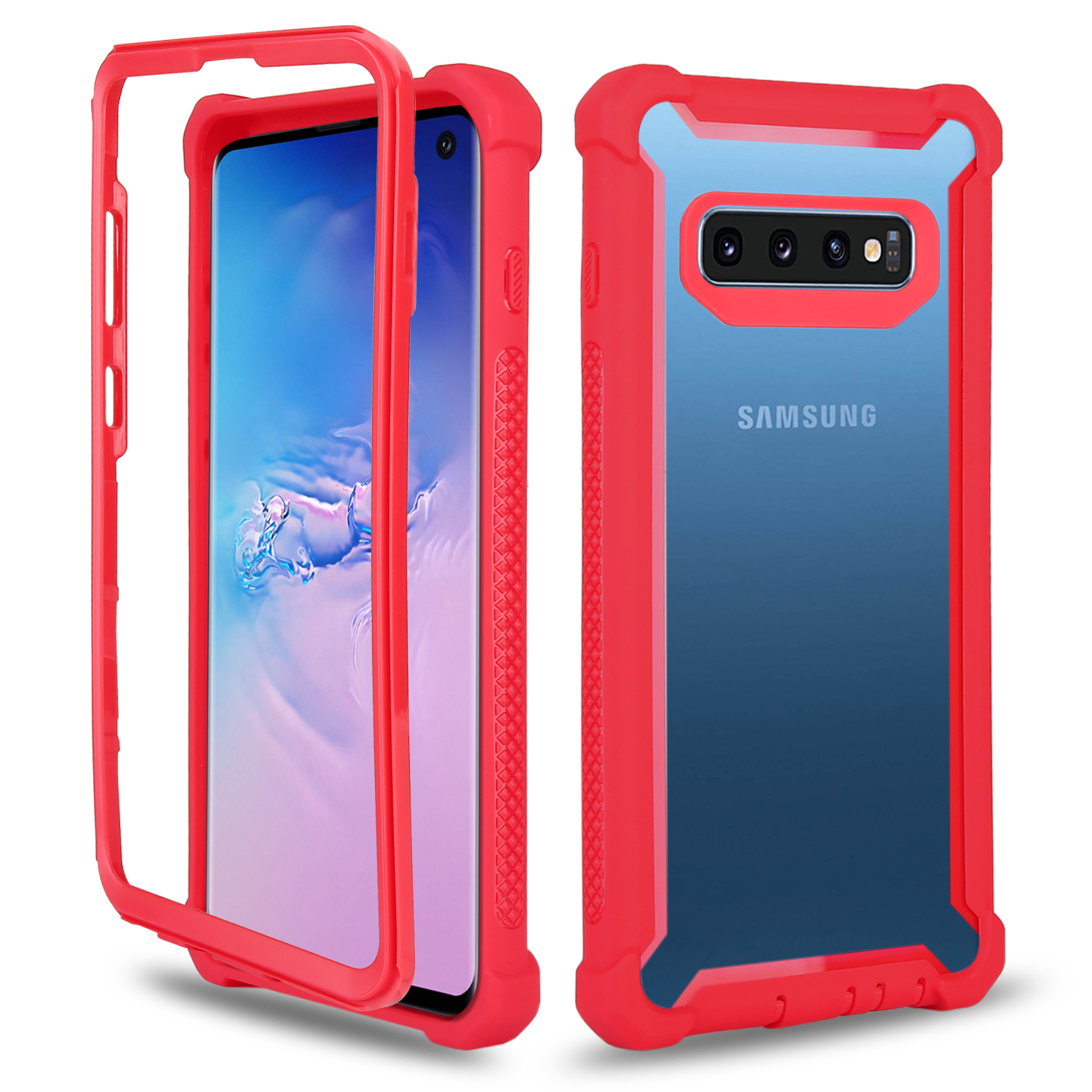 

Anti-Drop PC И Гибридный Сотовый Телефон TPU Для Samsung Galaxy S10 Plus - Красный, Galaxy S10 Plus