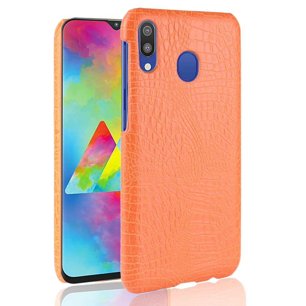 

Crocodile Texture PU Leather Coated PC Hard Cover for Samsung Galaxy A40 - Orange, Galaxy A40