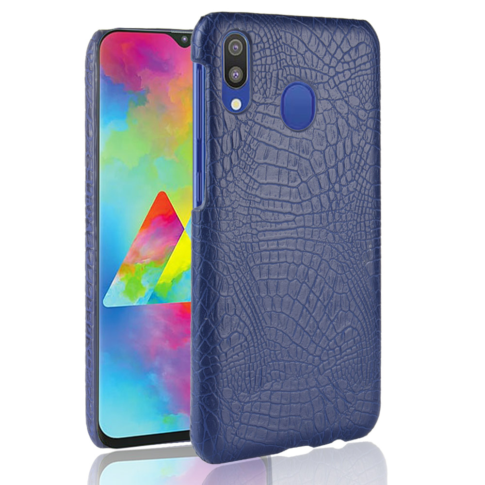 

Crocodile Texture PU Leather Coated PC Hard Cover for Samsung Galaxy A40 - Dark Blue, Galaxy A40