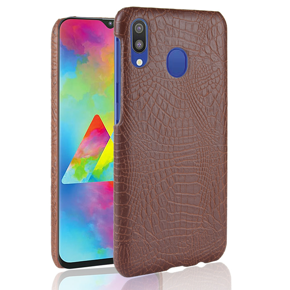 

Crocodile Texture PU Leather Coated PC Hard Cover for Samsung Galaxy A40 - Brown, Galaxy A40