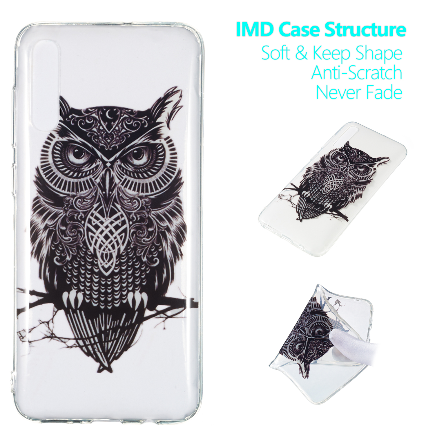 

Шаблон Печати IMD TPU Case Для Samsung Galaxy A70 - Черная Сова, Galaxy A70