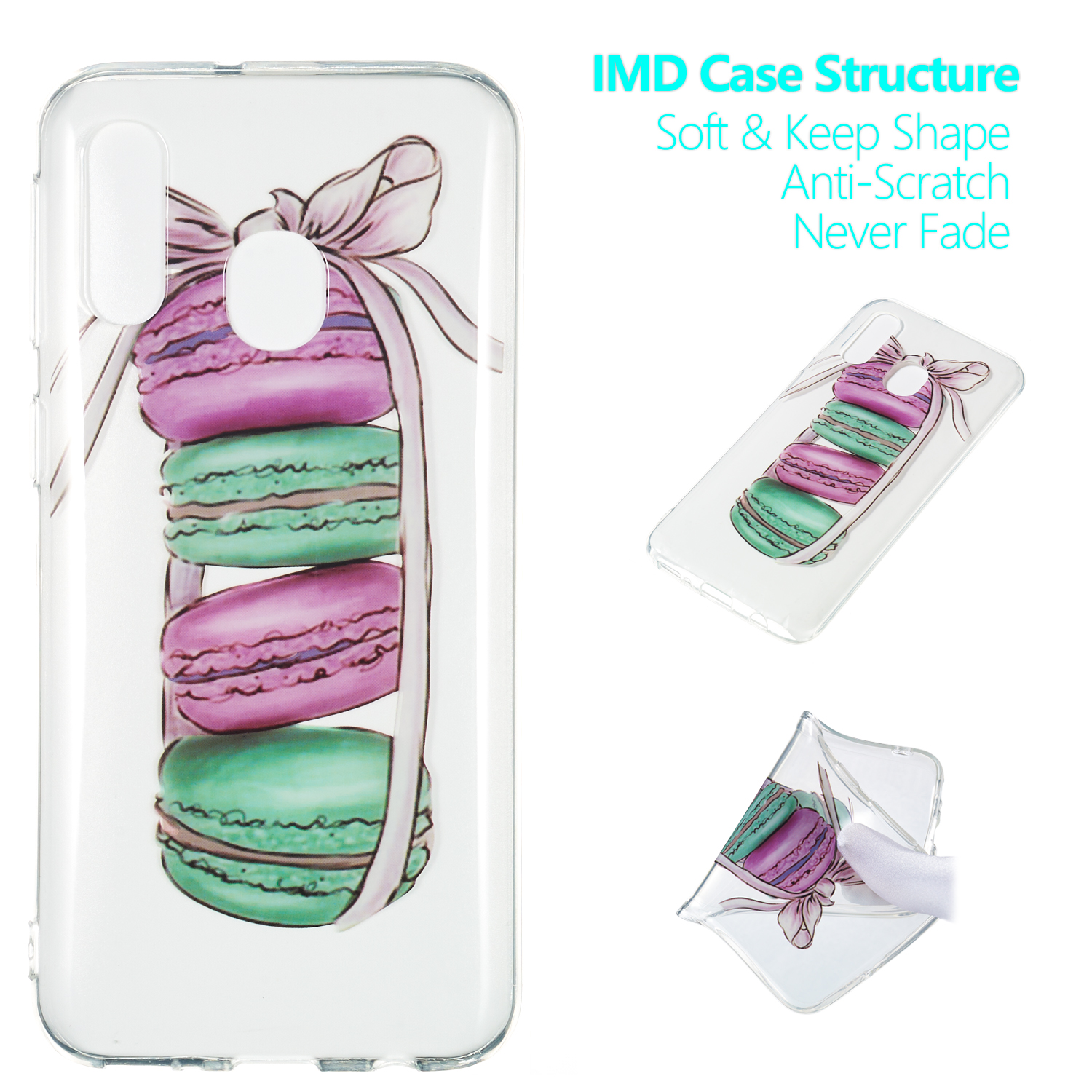 

Pattern Printing IMD TPU Phone Case for Samsung Galaxy A40 - Macarons, Galaxy A40
