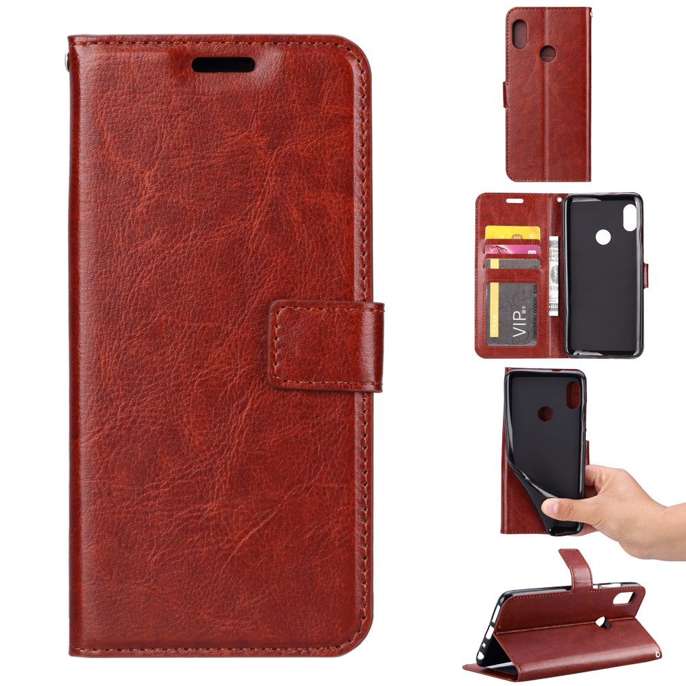 

Crazy Horse Wallet Leather Stand Case for Samsung Galaxy A40 - Brown, Galaxy A40