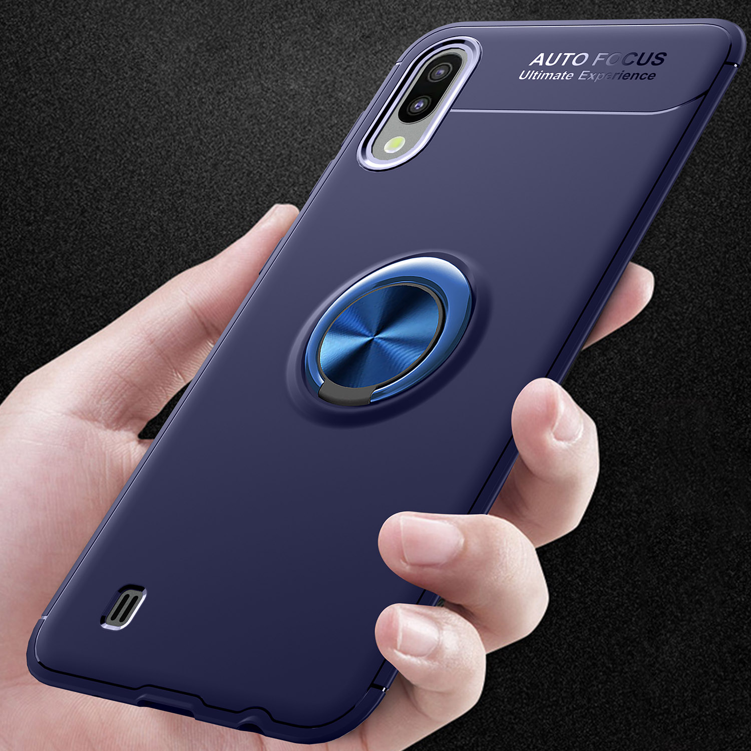 

Lenuo Для Samsung Galaxy M10 Металлический Кольцевой Кронштейн TPU Cover TPU Встроенный Магнитный Металлический Лист - Синий, Galaxy M10