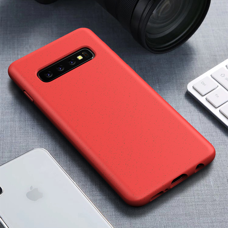 

Matte Eco-Friendly Degradable Wheat Straw TPU Protection Phone Case for Samsung Galaxy S10 Plus - Red, Galaxy S10 Plus