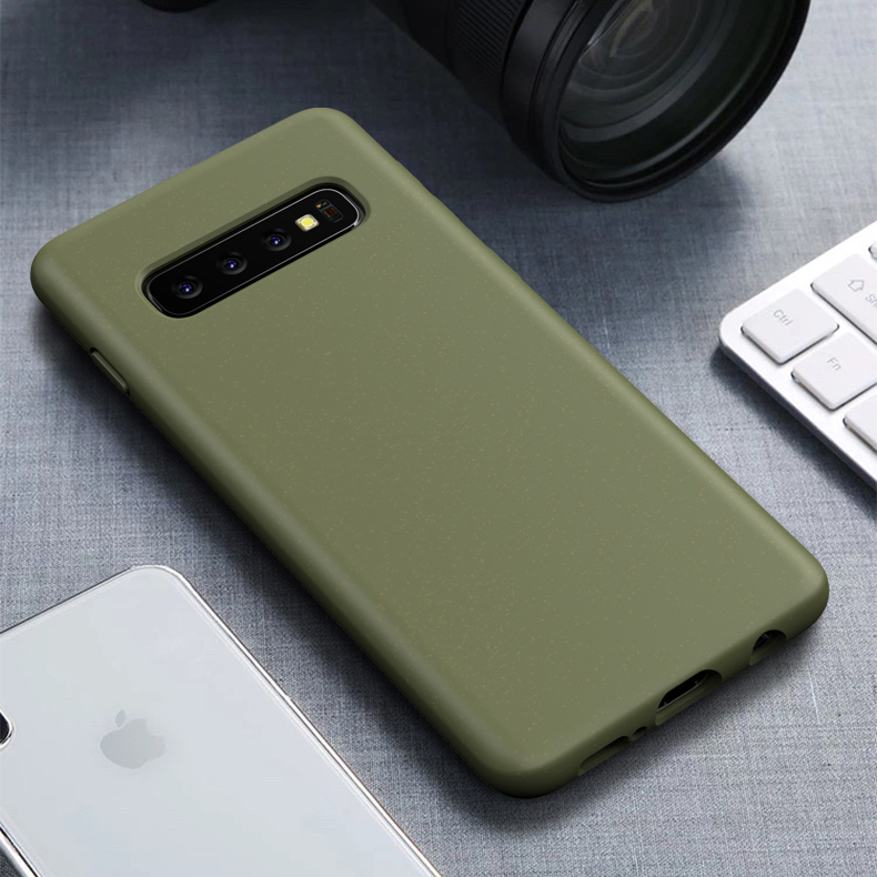 

Matte Eco-Friendly Degradable Wheat Straw TPU Protection Phone Case for Samsung Galaxy S10 Plus - Army Green, Galaxy S10 Plus