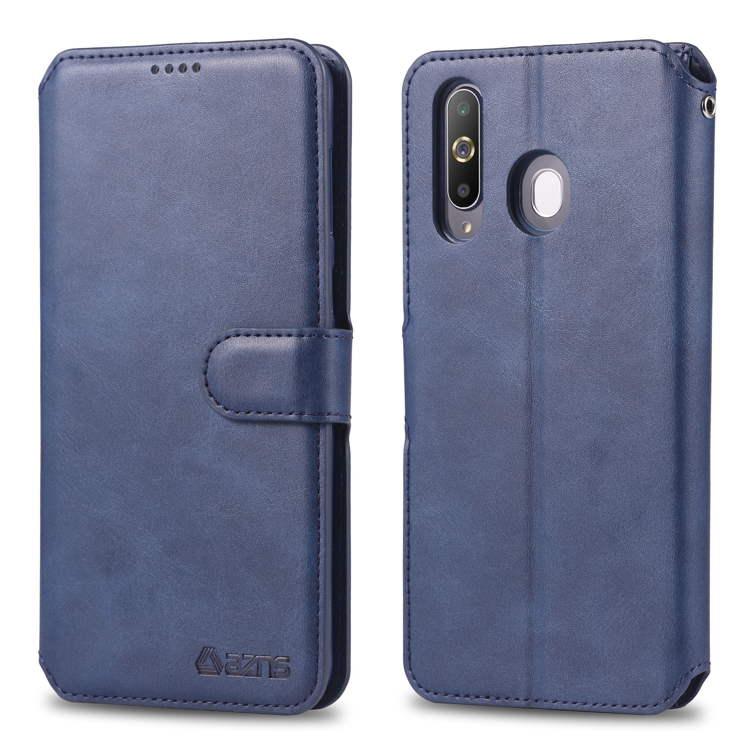 

AZNS Leather Wallet Phone Case Cover for Samsung Galaxy A60 - Blue, Galaxy A60