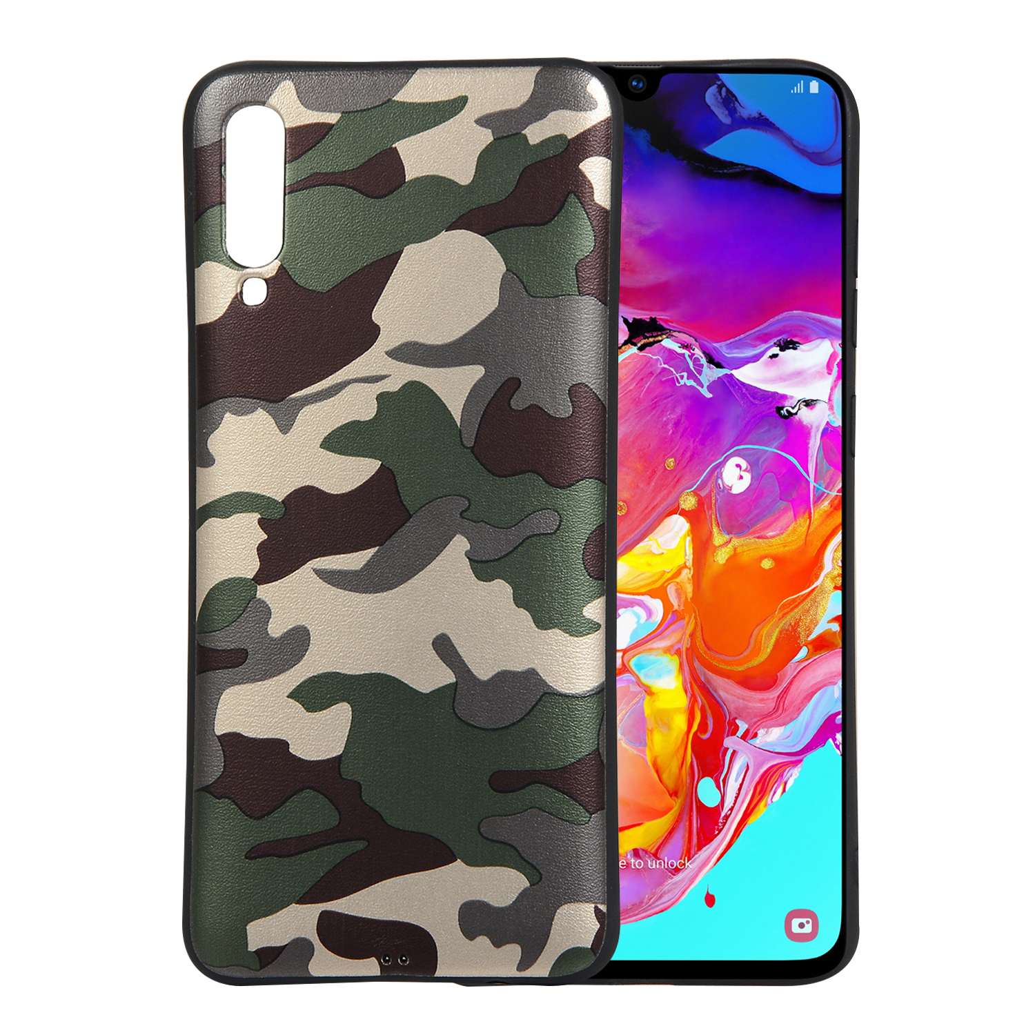 

Camouflage Pattern TPU Soft Phone Cover for Samsung Galaxy A70 - Green, Galaxy A70