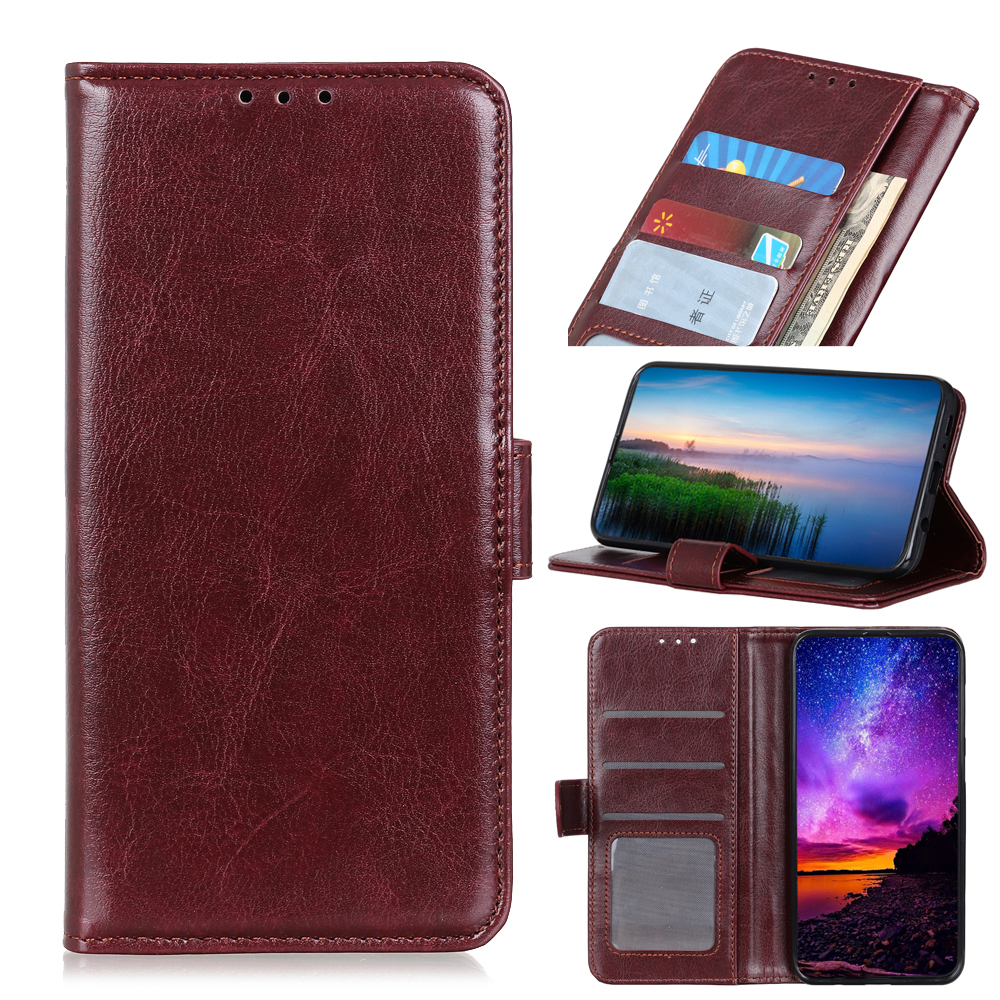 

Crazy Horse Leather Wallet Phone Shell for Samsung Galaxy A70 - Brown, Galaxy A70