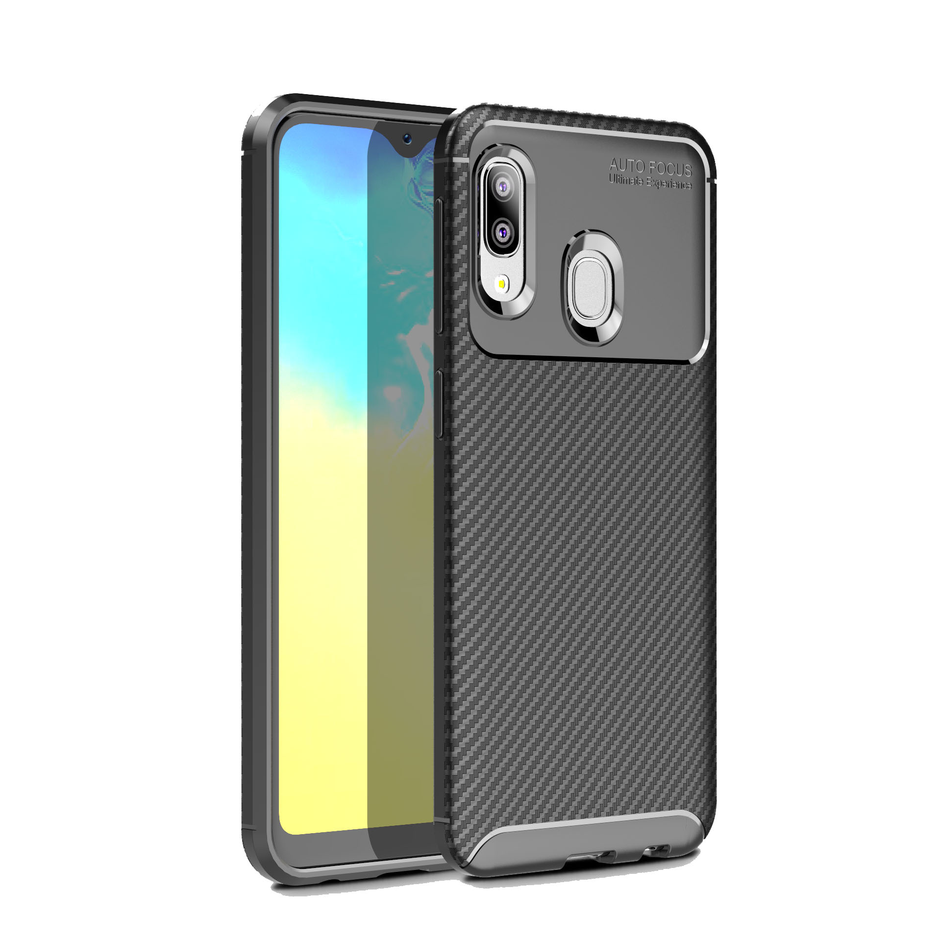 

Drop Resistant Carbon Fiber TPU Phone Cover Case for Samsung Galaxy A20e - Black, Galaxy A20e
