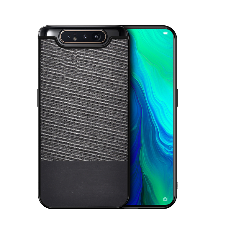 

TPU + PU Кожа + Чехол Для Ткани Для Samsung Galaxy A90 / A80 - ПУ Кожа + Ткань / Черный, Galaxy A90