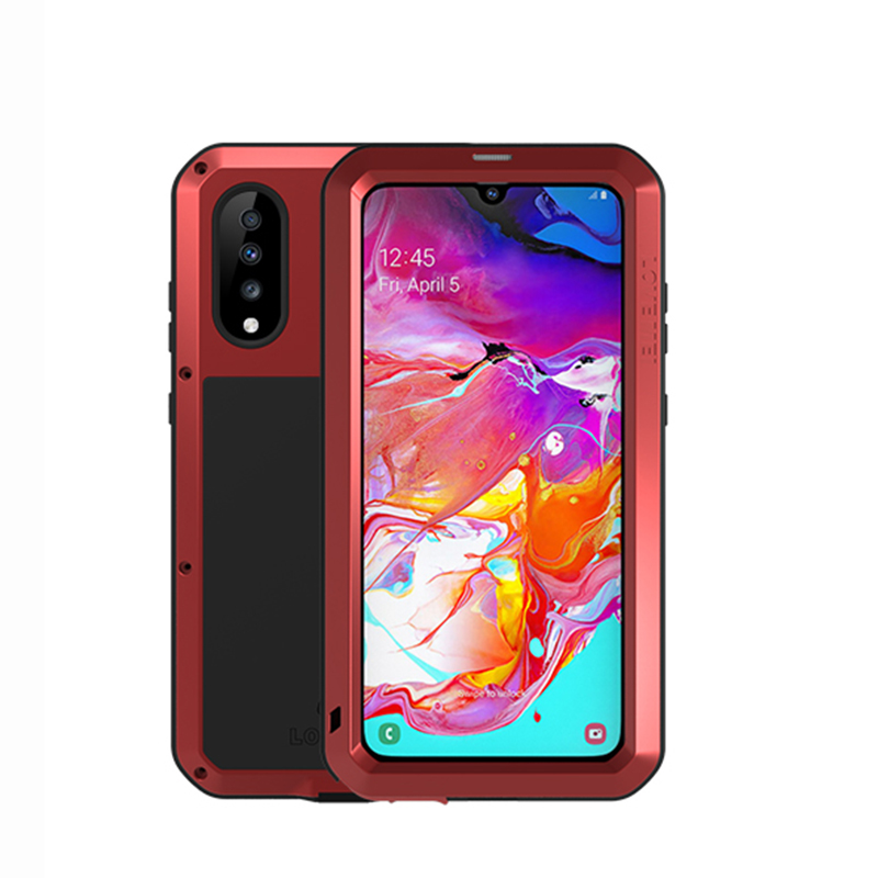 

LOVE MEI Dropproof Metal Phone Case for Samsung Galaxy A70 - Red, Galaxy A70