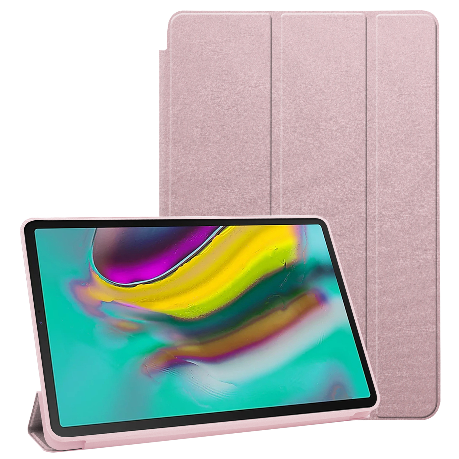 

Tri-fold Stand Leather Smart Case for Samsung Galaxy Tab S5e SM-T720 - Rose Gold, Galaxy Tab S5e SM-T720