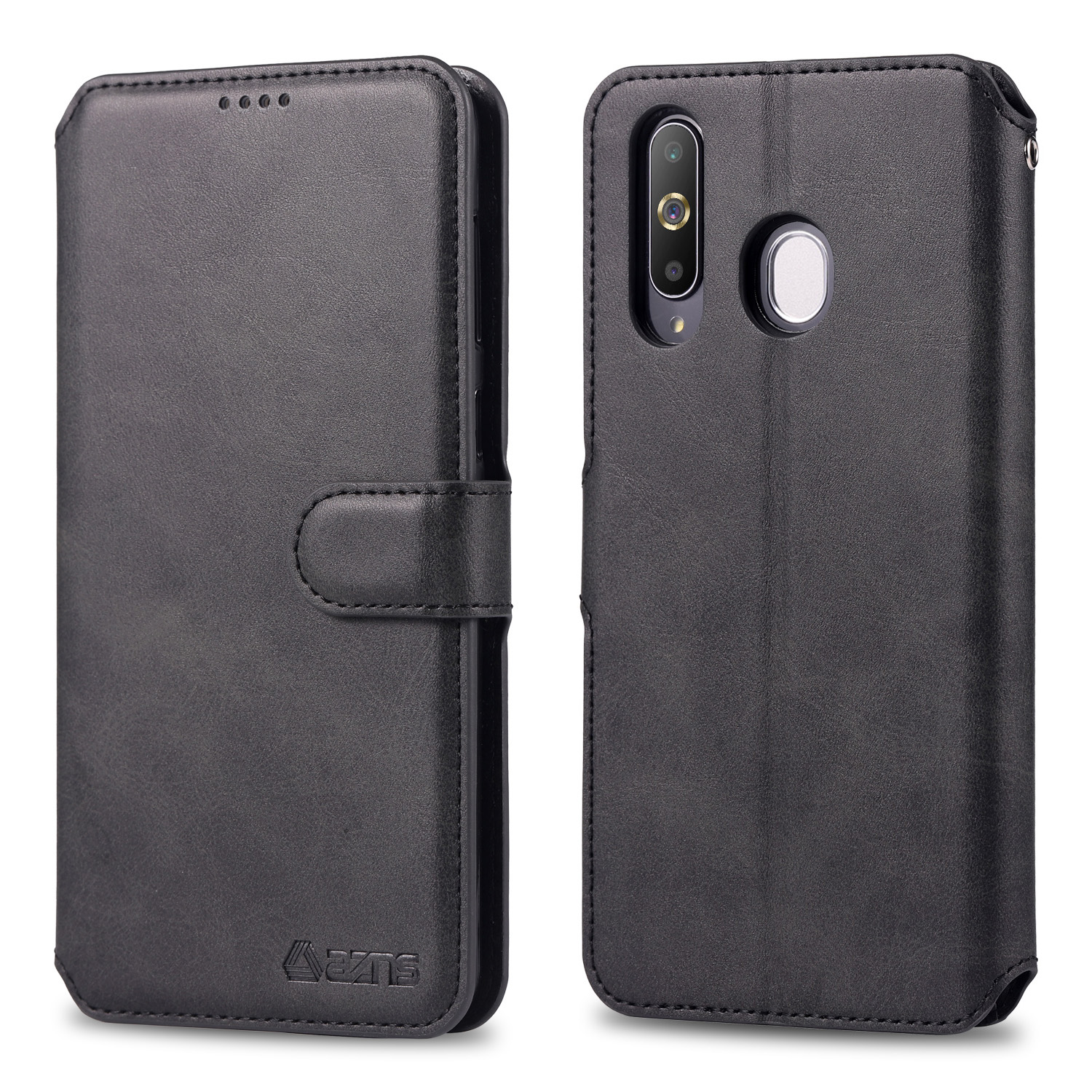 

Кожаный Кожаный Футляр AZN Для Samsung Galaxy M30 / A40S - Чернить, Galaxy M30