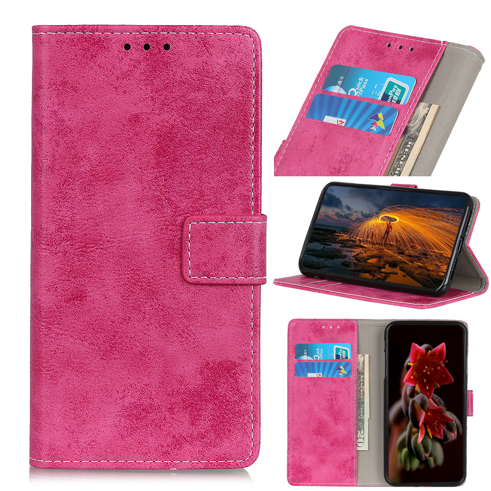 

Vintage Style Leather Wallet Casing for Samsung Galaxy Note 10 Plus/Note 10 Plus 5G - Rose, Galaxy Note 10 Plus