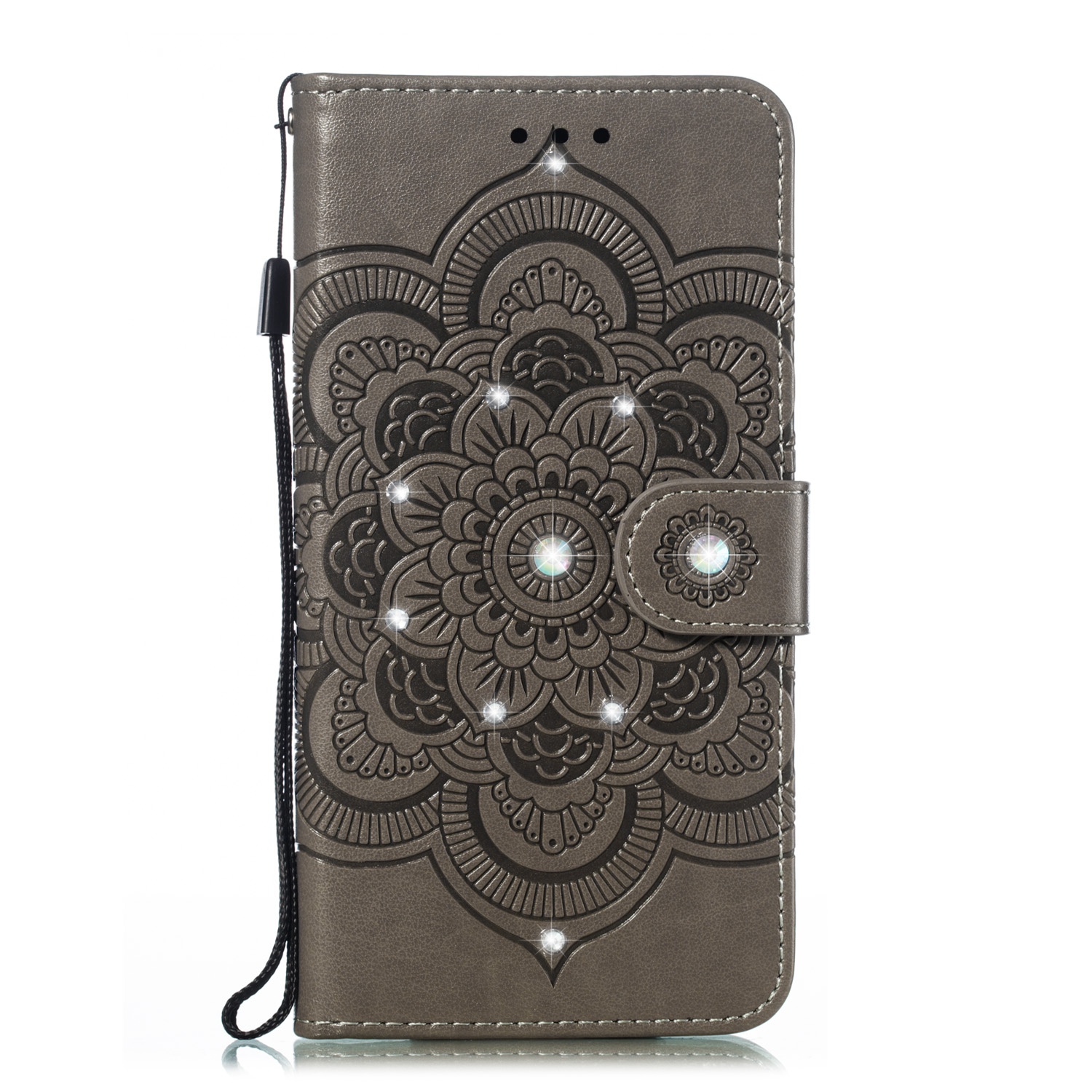 

Diamond Imprint Big Flower Leather Phone Cover for Samsung Galaxy A50/A50s/A30s - Grey, Galaxy A50