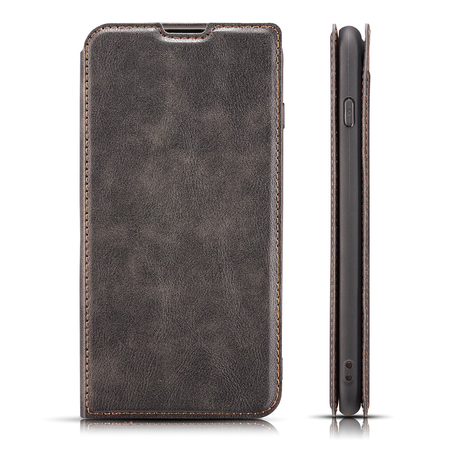 

Ultra-thin Leather Flip Phone Cover with Card Slots for Samsung Galaxy S10 5G - Black, Galaxy S10 5G