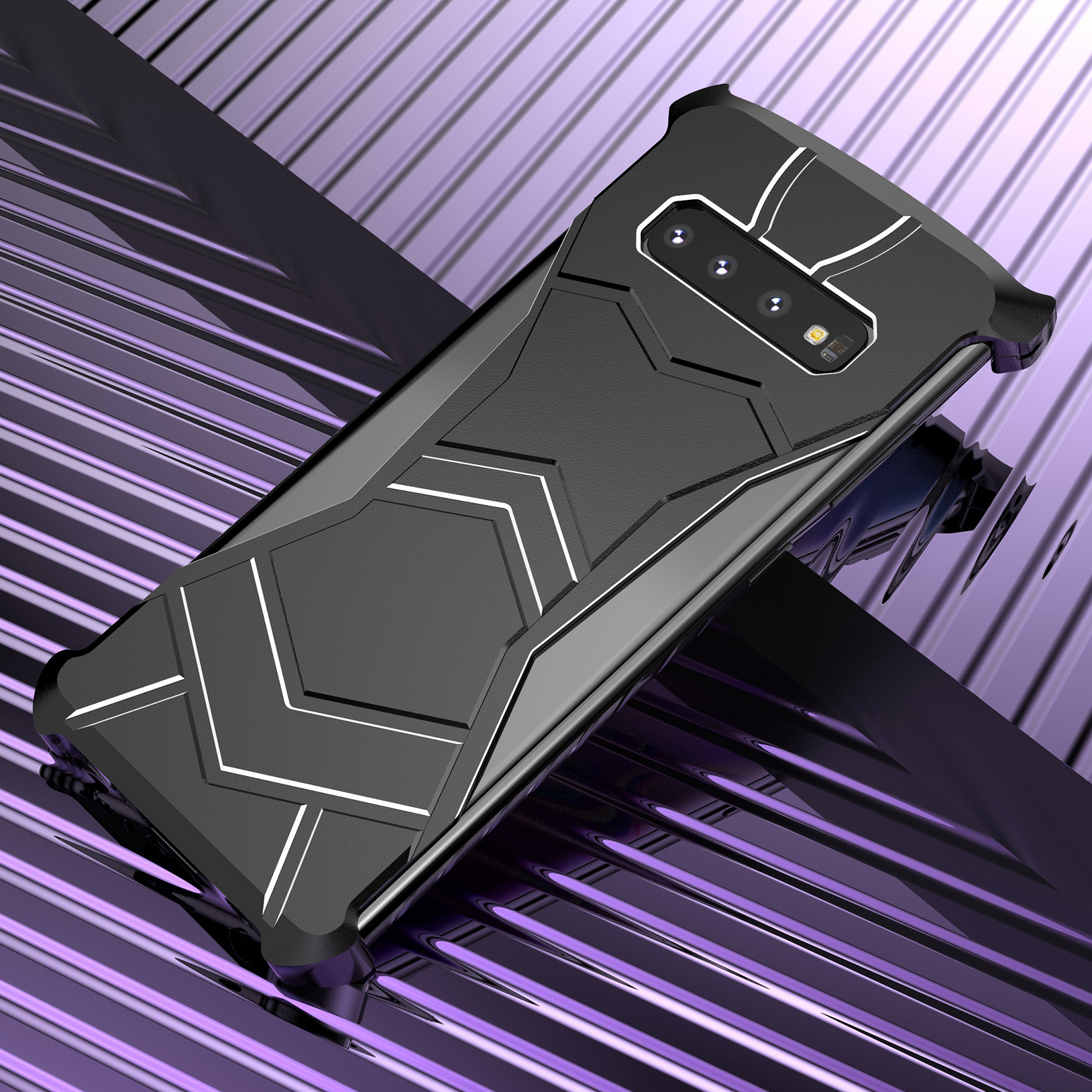 

R-JUST Magnetic Absorb Installation Impact Resistant Phone Shell for Samsung Galaxy S10 Plus - Black, Galaxy S10 Plus