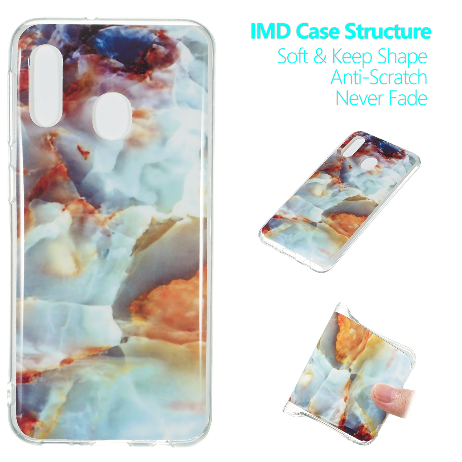 

Marble Pattern IMD TPU Cover for Samsung Galaxy A20e - Style V, Galaxy A20e