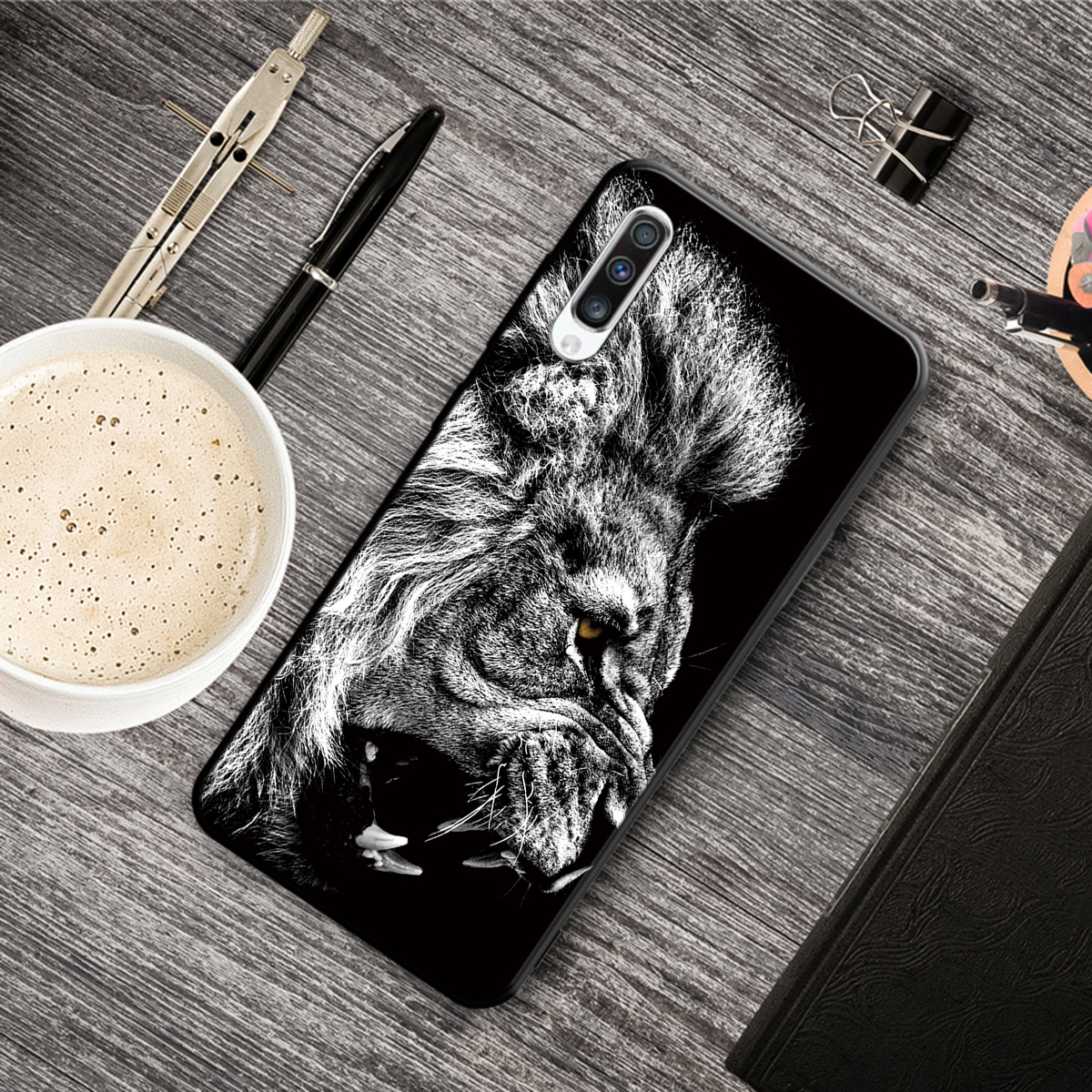 

Pattern Printing TPU Phone Cover Case for Samsung Galaxy A50/A50s/A30s- Lion, Galaxy A50