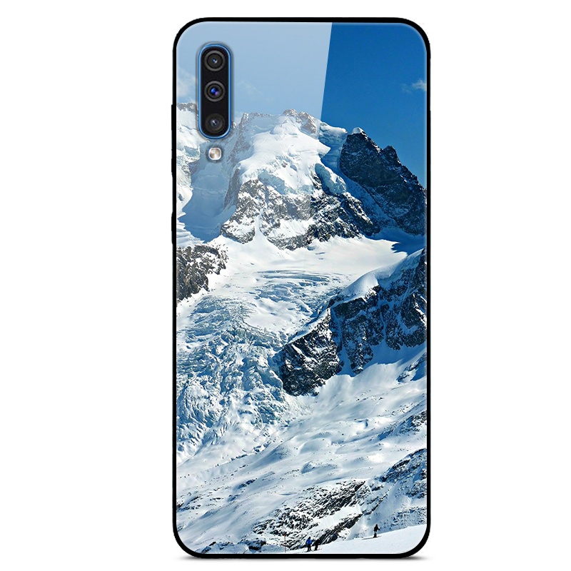 

Printing Style Glass+TPU+PC Phone Case Cover for Samsung Galaxy A50/A50s/A30s - Snow Mountain, Galaxy A50