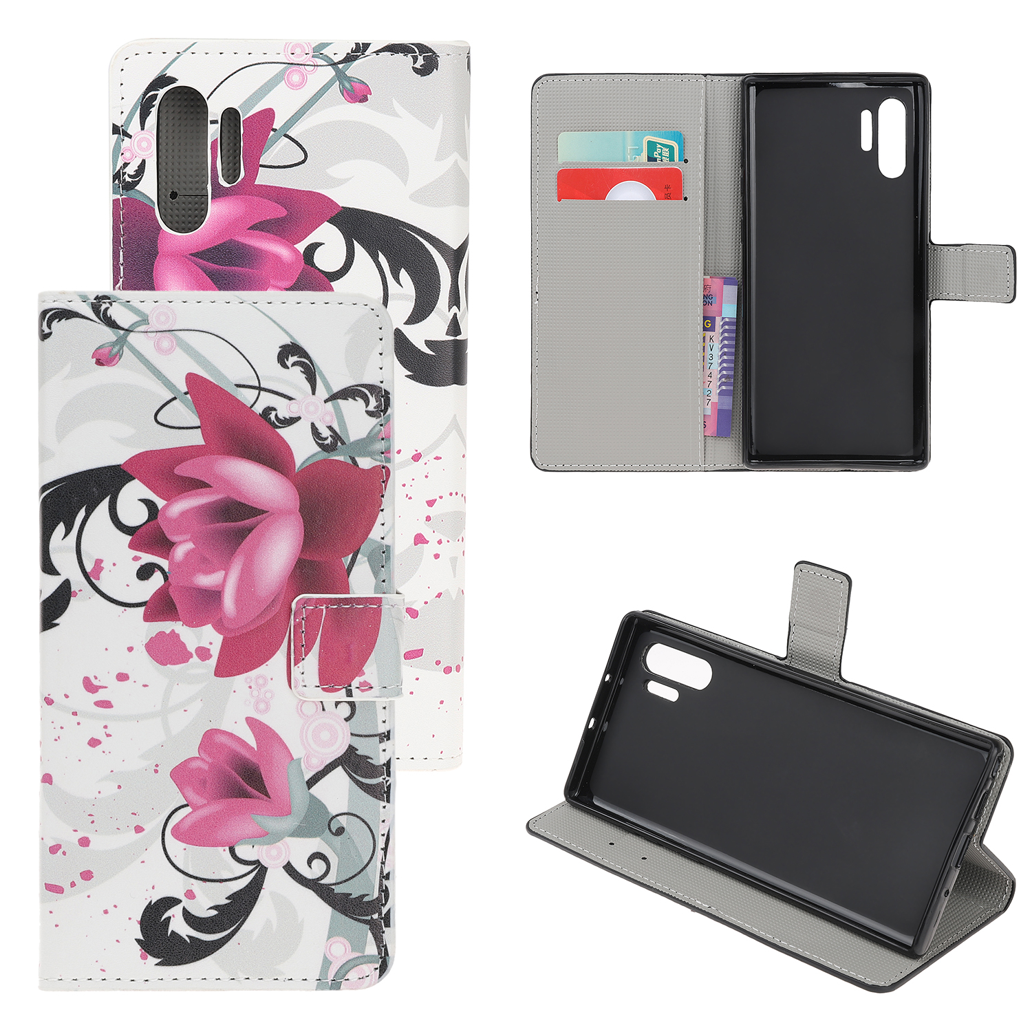 

Pattern Printing PU Leather Wallet Stand Phone Cover for Samsung Galaxy Note 10 Plus/10 Plus 5G - Kapok, Galaxy Note 10 Plus