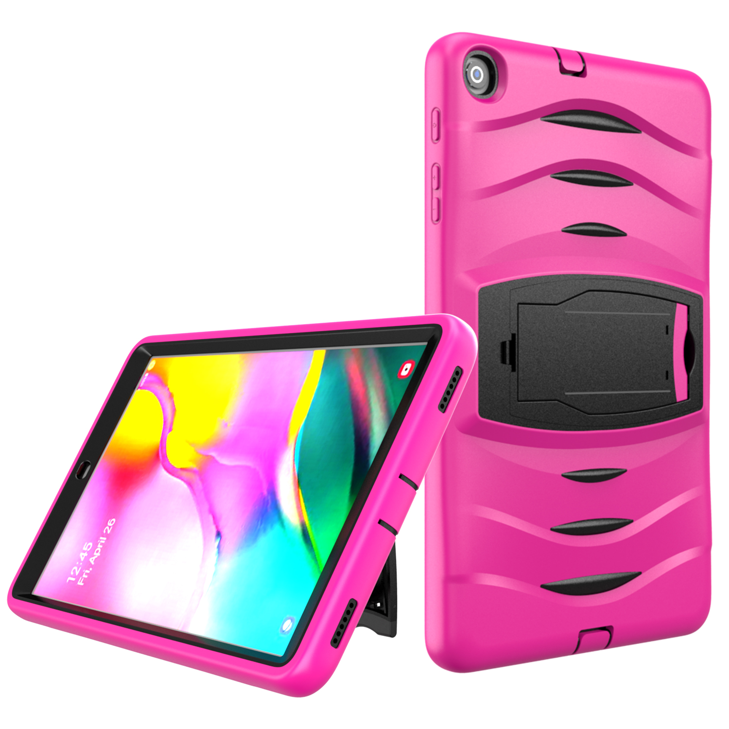 

Shockproof Hard PC + Silicone Tablet Cover with Kickstand for Samsung Galaxy Tab A 10.1 (2019) SM-T510 (Wi-Fi) / SM-T515 (LTE)- Pink, Galaxy Tab A 10.1 (2019)