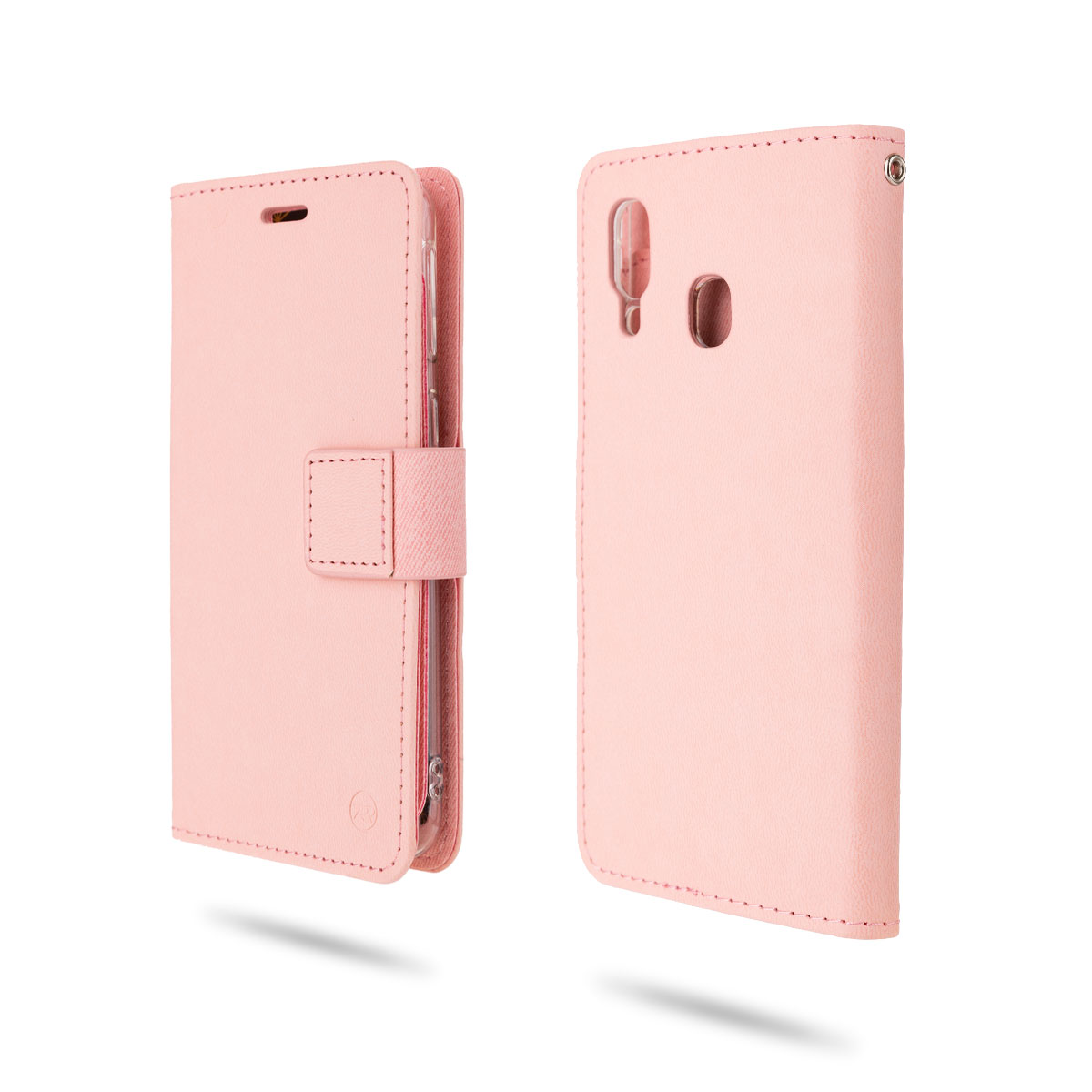 

ROAR Solid Color PU Leather Wallet Stand Phone Shell for Samsung Galaxy A40 - Pink, Galaxy A40