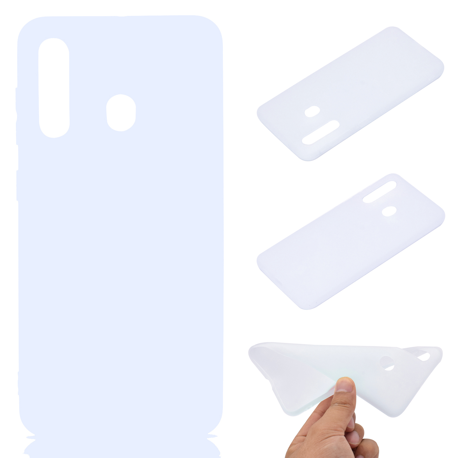 

Solid Color Soft Frosted TPU Phone Casing for Samsung Galaxy M40/Galaxy A60 - White, Galaxy A60