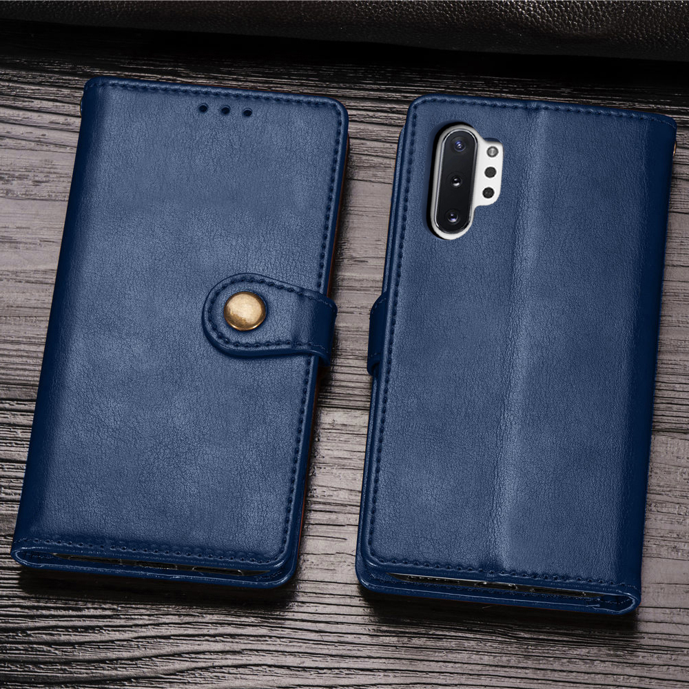 

Magnetic Closure Wallet Lanyard Leather Phone Case with Stand for Samsung Galaxy Note 10 Plus / Note 10 Plus 5G - Blue, Galaxy Note 10 Plus