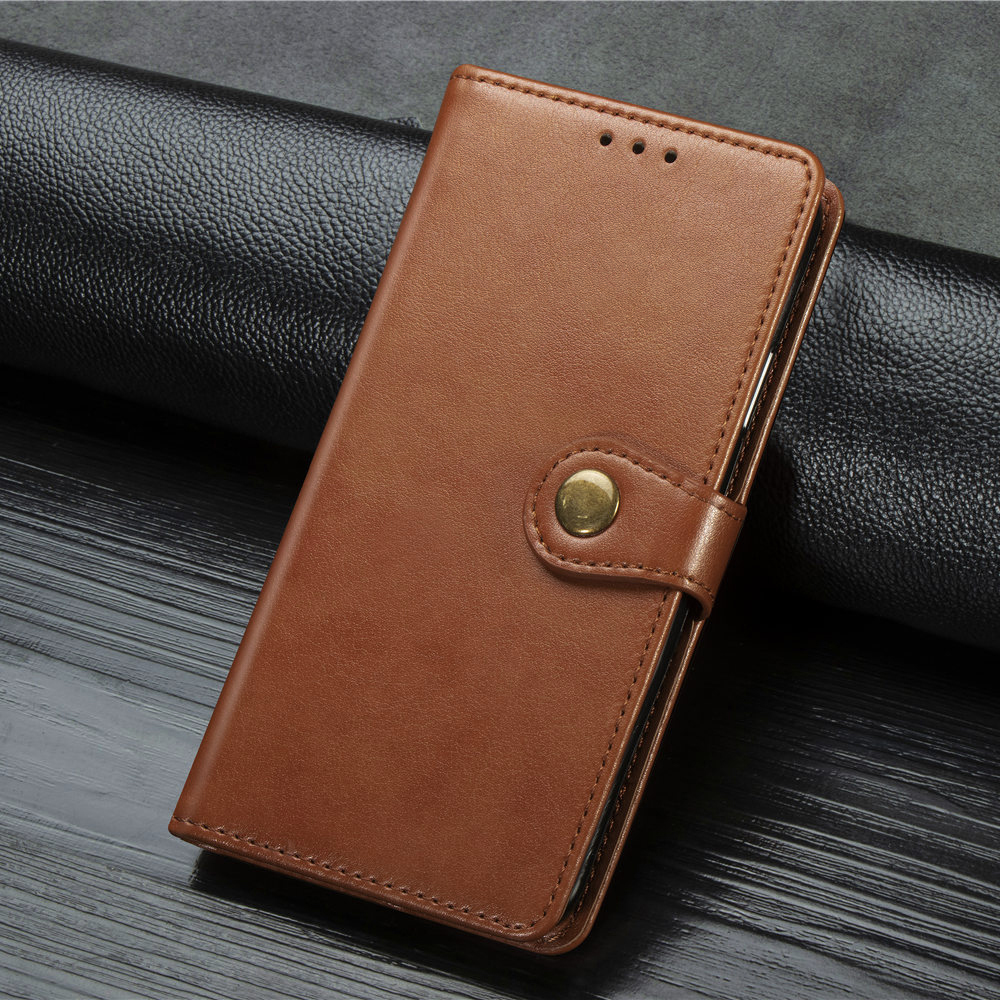 

Solid Color Wallet Stand Flip Leather Phone Cover with Lanyard for Samsung Galaxy A70 - Brown, Galaxy A70