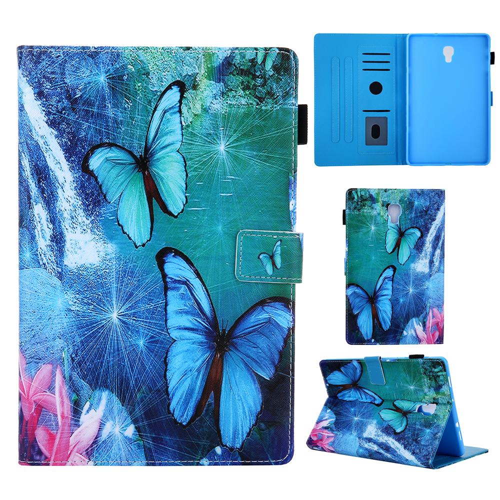 

Pattern Printing Leather Stand Tablet Protection Case Cover for Samsung Galaxy Tab A 10.5 (2018) T590 T595 - Blue Butterfly, Galaxy Tab A 10.5 (2018) T590 T595