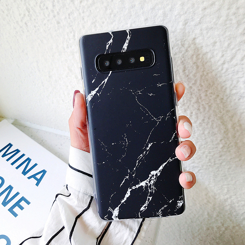 

Мраморный Рисунок IMD TPU Shell Case Для Samsung Galaxy S10 Plus - Черный, Galaxy S10 Plus