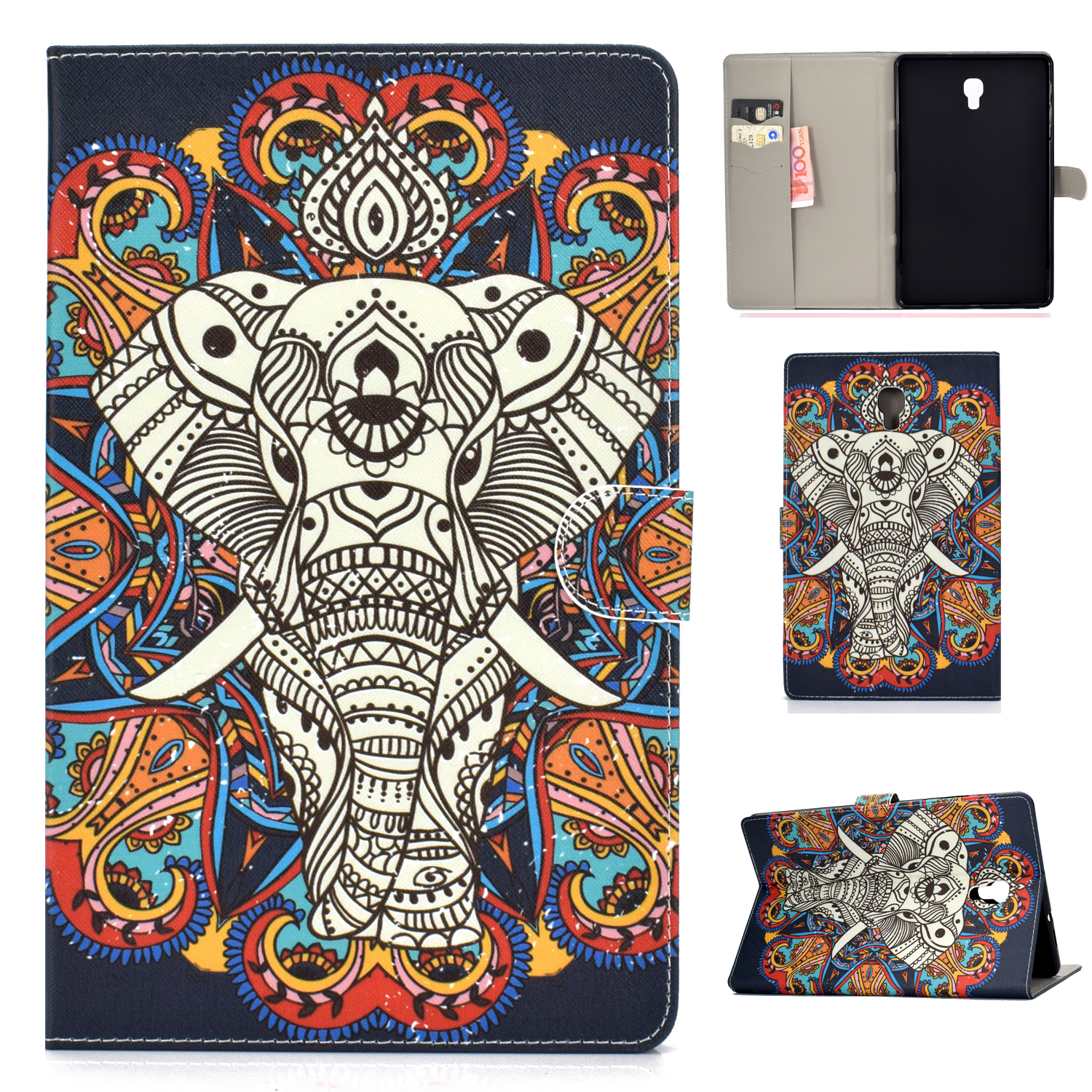 

Pattern Leather Tablet Case for Samsung Galaxy Tab A 10.5 (2018) T590 T595 - Elephant, Galaxy Tab A 10.5 (2018) T590 T595