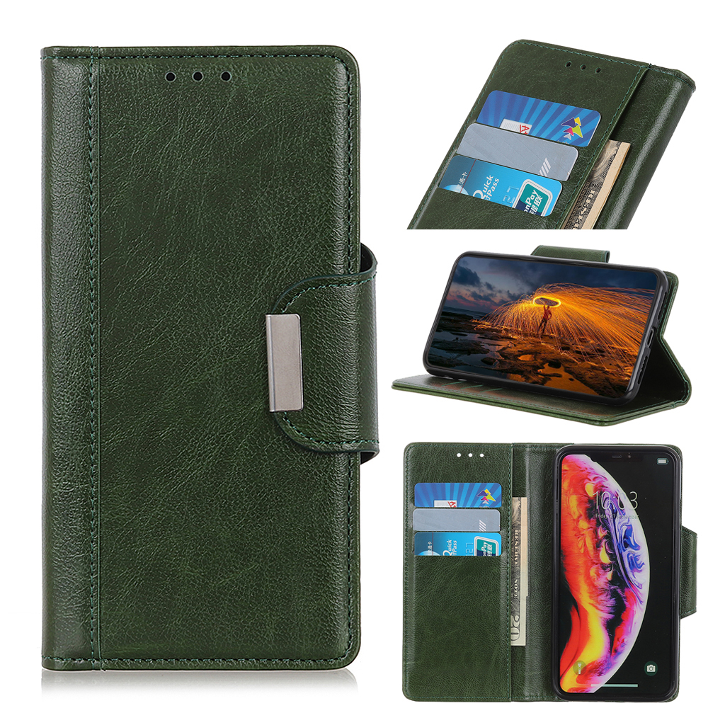 

Glossy PU Leather Wallet Phone Case for Samsung Galaxy A20s - Green, Galaxy A20s