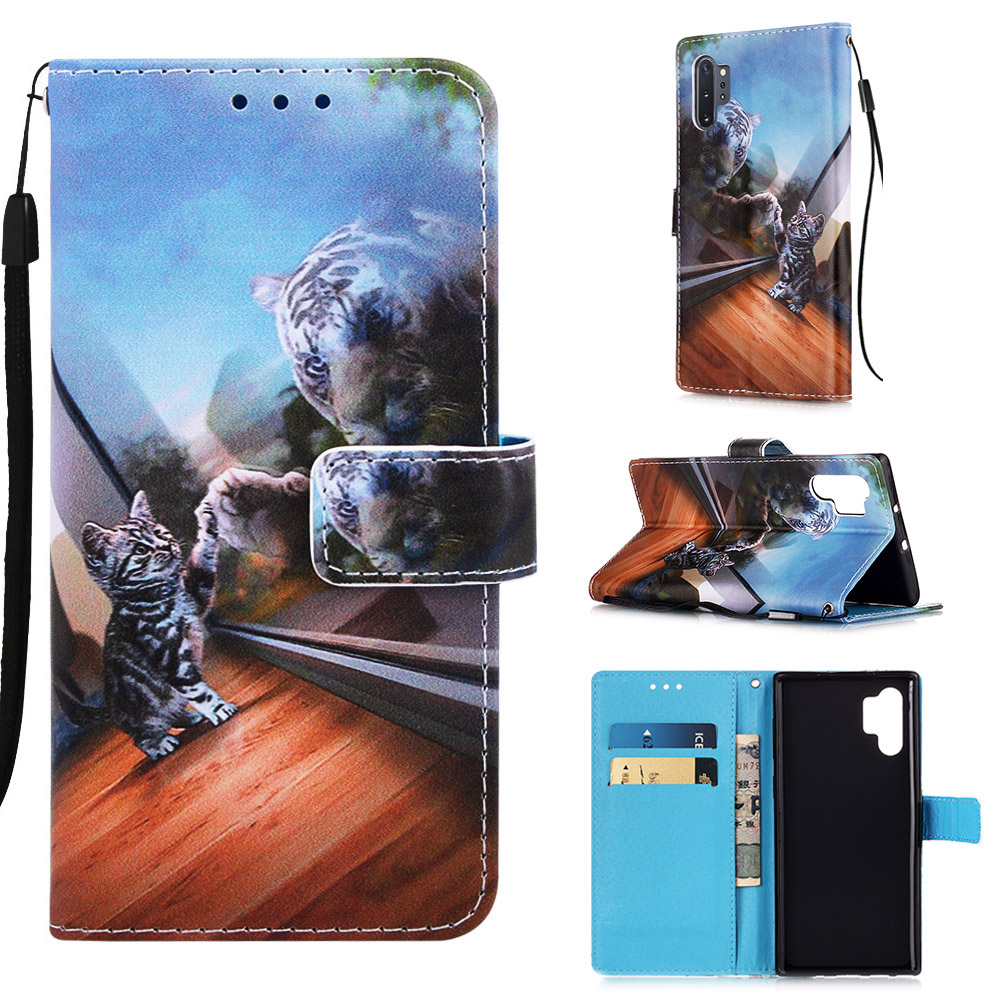 

Pattern Printing PU Leather Flip Stand Case for Samsung Galaxy Note 10 Plus/Note 10 Plus 5G - Little Cat and Tiger, Galaxy Note 10 Plus 5G