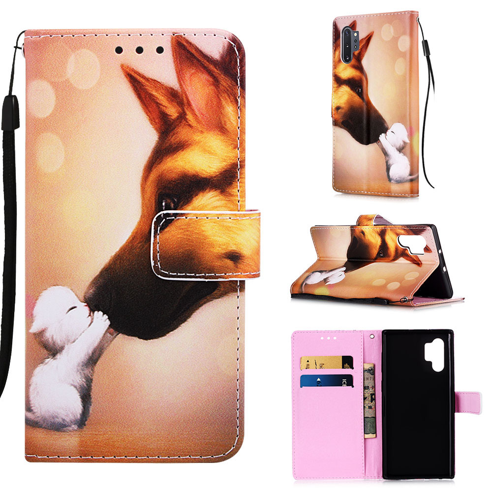 

Pattern Printing PU Leather Flip Stand Case for Samsung Galaxy Note 10 Plus/Note 10 Plus 5G - Dog Kissing Cat, Galaxy Note 10 Plus 5G