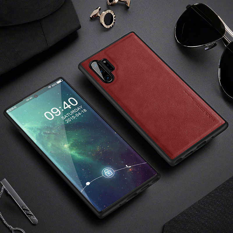 

X-LEVEL Vintage Style PU Leather Coated TPU Back Case for Samsung Galaxy Note 10 Plus/10 Plus 5G - Red, Galaxy Note 10 Plus 5G