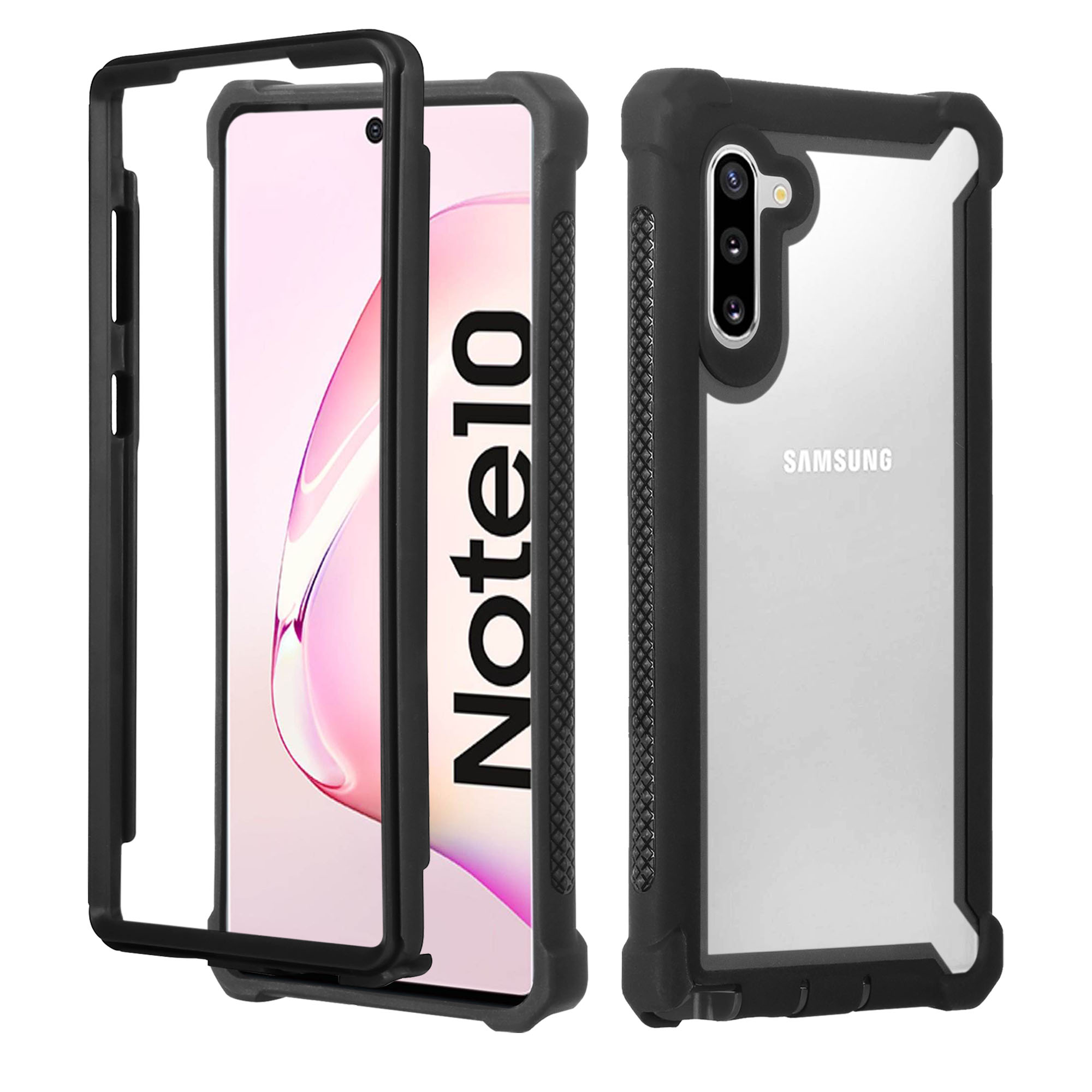 

Anti-drop PC and TPU Hybrid Cell Phone Cover Shell for Samsung Galaxy Note 10/Note 10 5G - All Black, Galaxy Note 10 5G