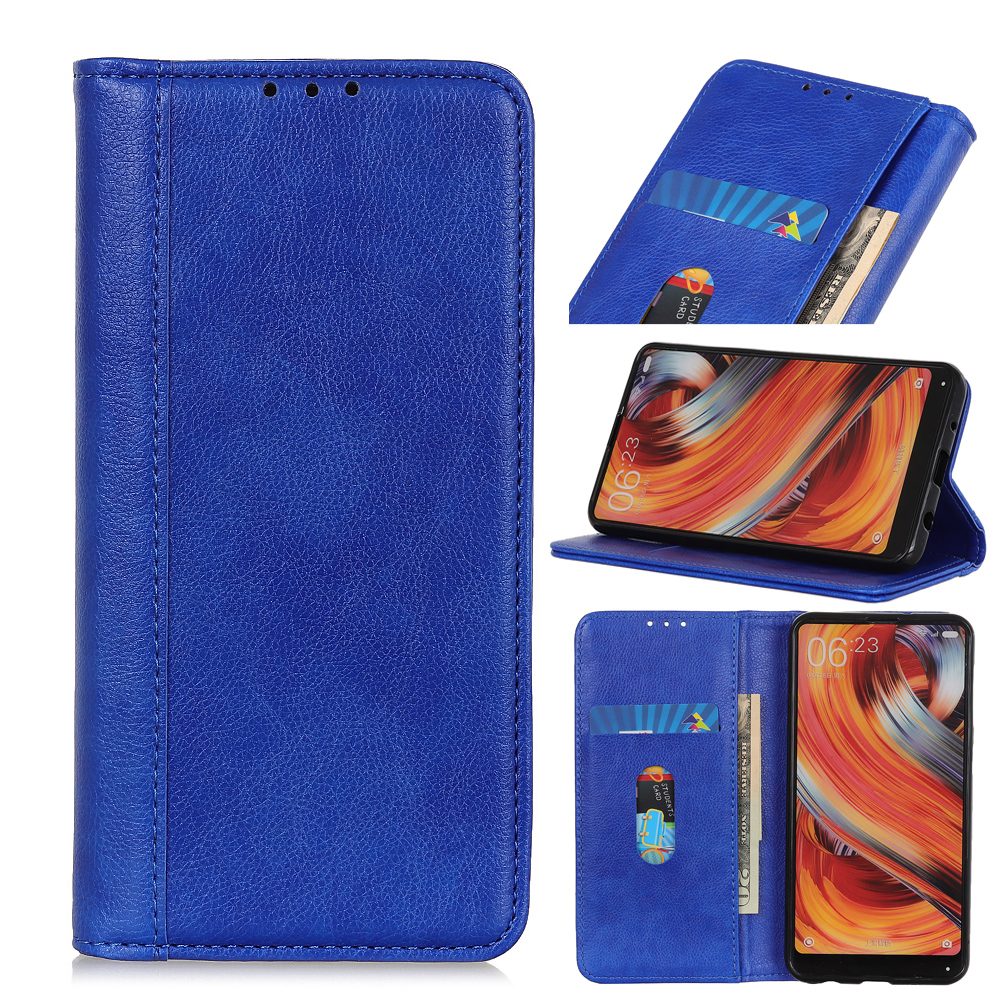 

Auto-absorbed Litchi Texture Split Leather Phone Cover for Samsung Galaxy A20s - Blue, Galaxy A20s