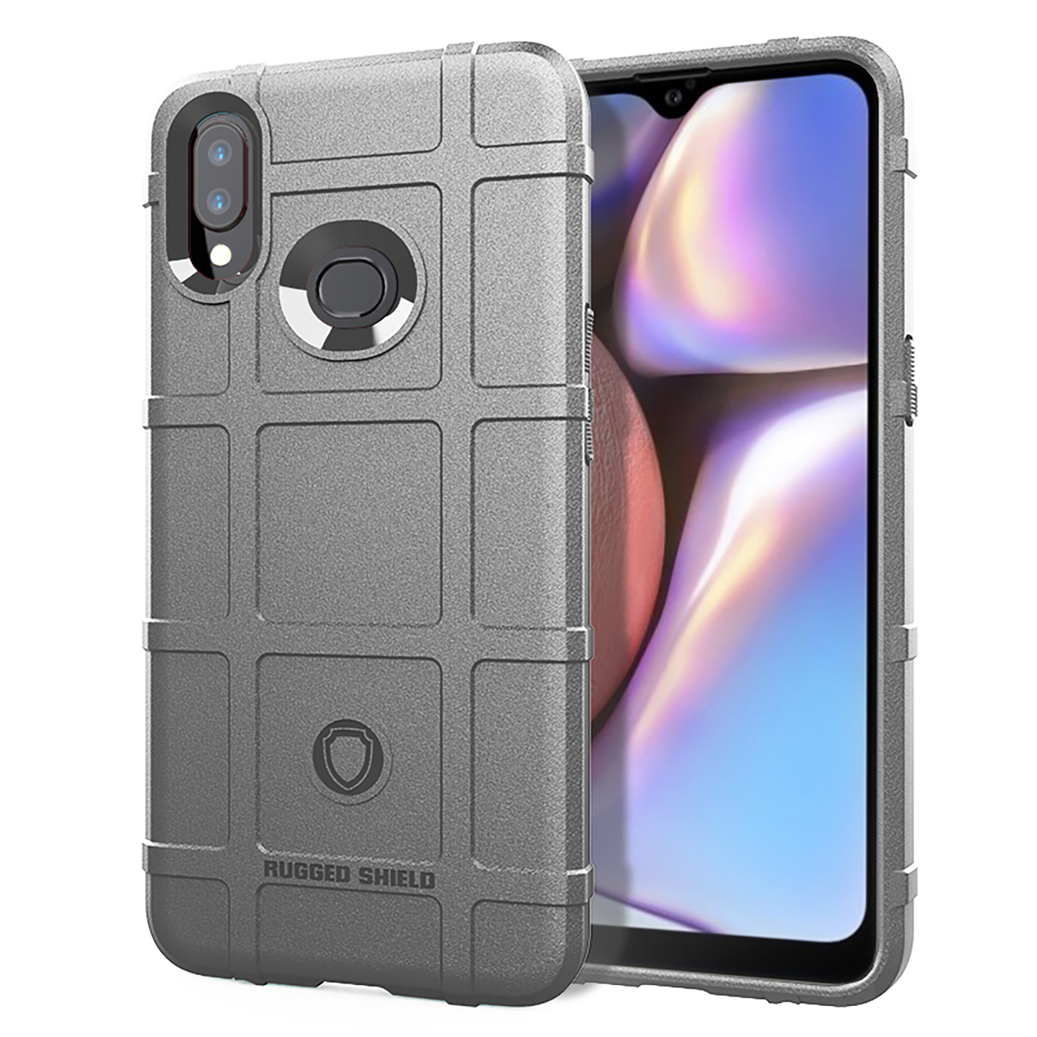 

Shock-proof Rugged Square Grid Skin TPU Case for Samsung Galaxy A10s - Grey, Galaxy A10s