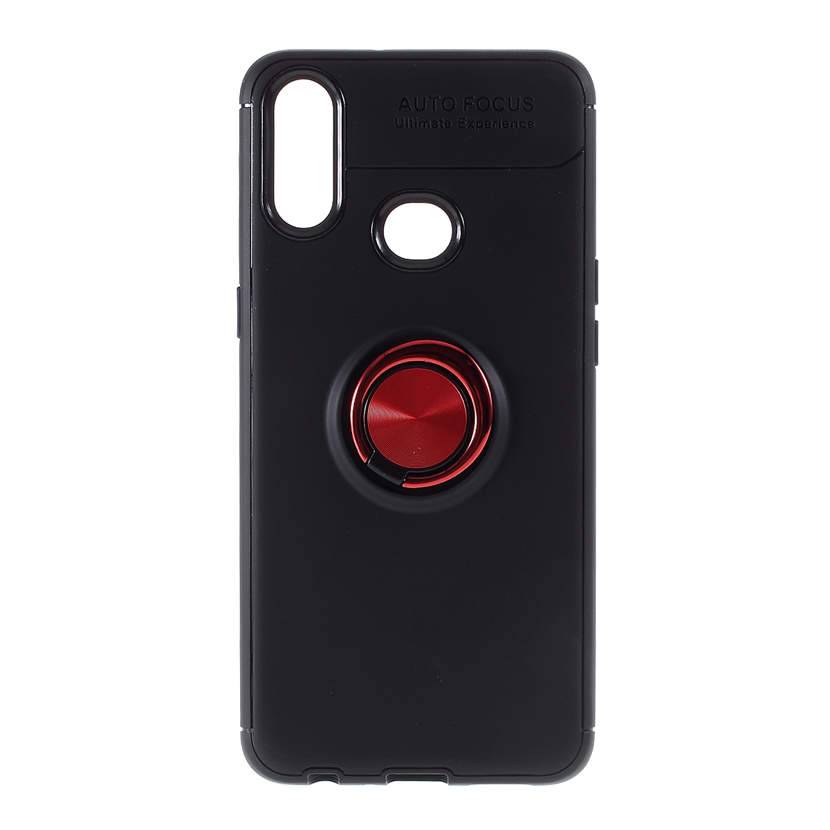 

Finger Ring Kickstand TPU Back Case Cover [Built-in Metal Sheet] for Samsung Galaxy A10s - Black/Red, Galaxy A10s