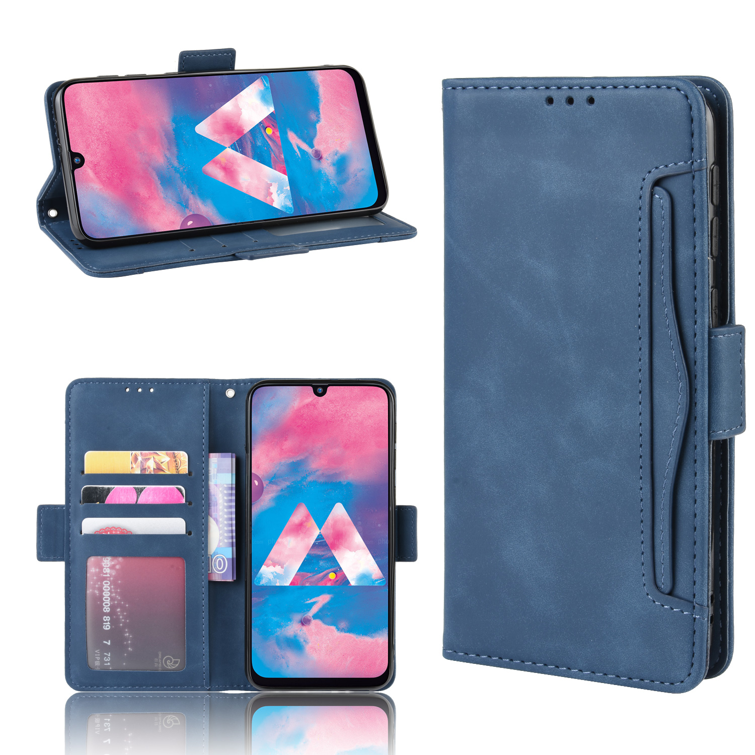 

Wallet Leather Case with Multiple Card Slots for Samsung Galaxy M30s / M2 - Blue, Galaxy M30s