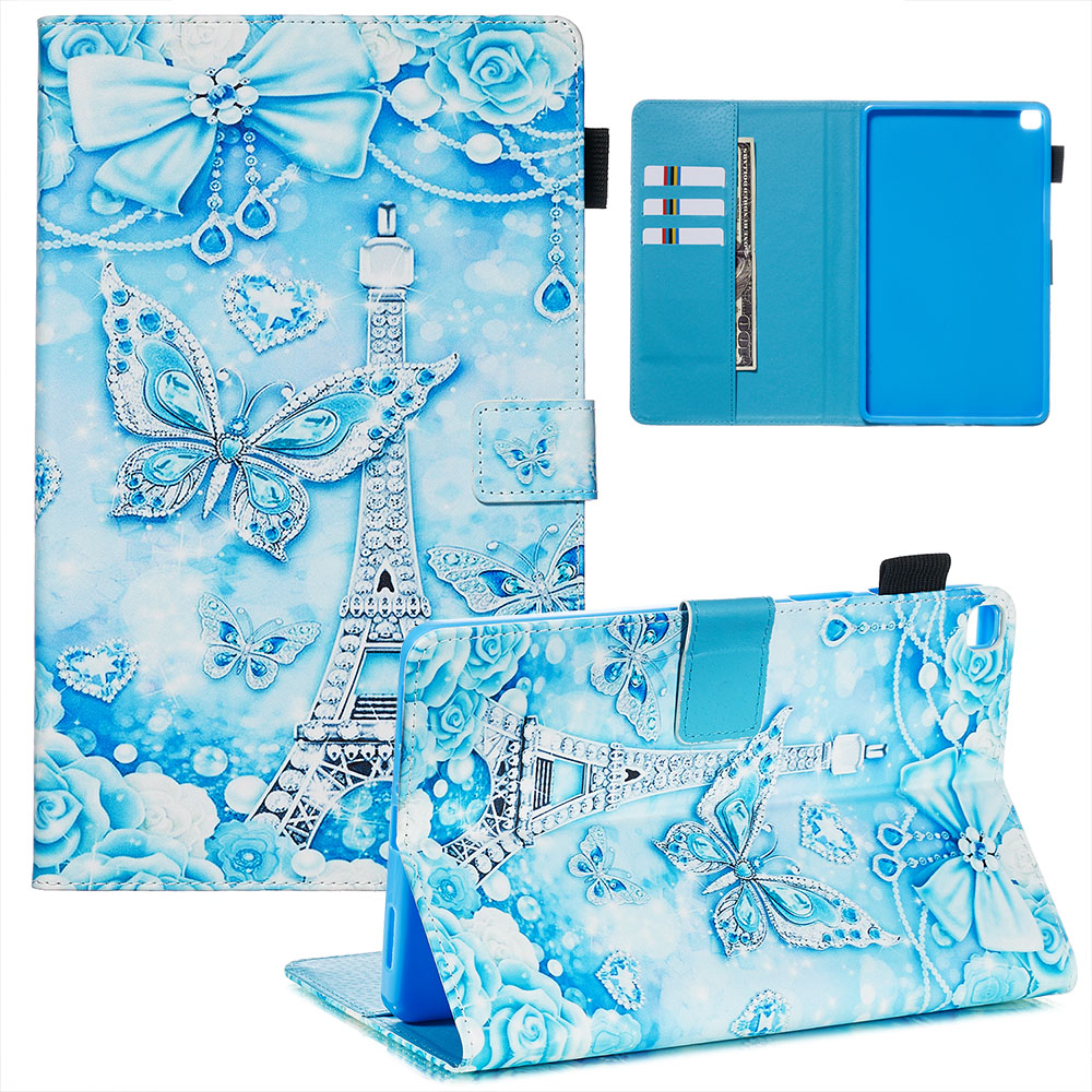 

Printing PU Leather Wallet Shell for Samsung Galaxy Tab A 8.0 LTE (2019) SM-T290/SM-T295 - Crystal Butterflies, Galaxy Tab A 8.0 Wi-Fi (2019) T290