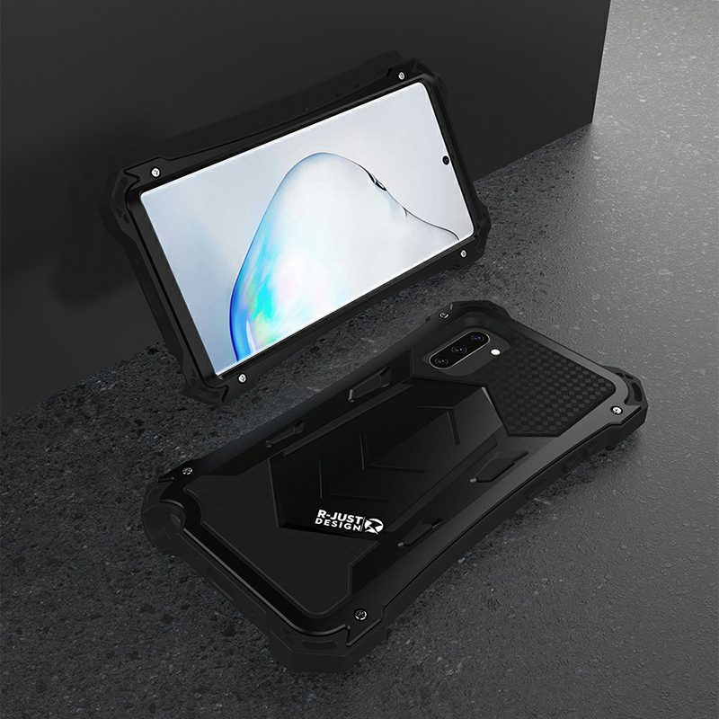 

R-JUST Cell Shockproof Anti-dust Cover Casing for Samsung Galaxy Note 10/Note 10 5G - Black, Galaxy Note 10 5G