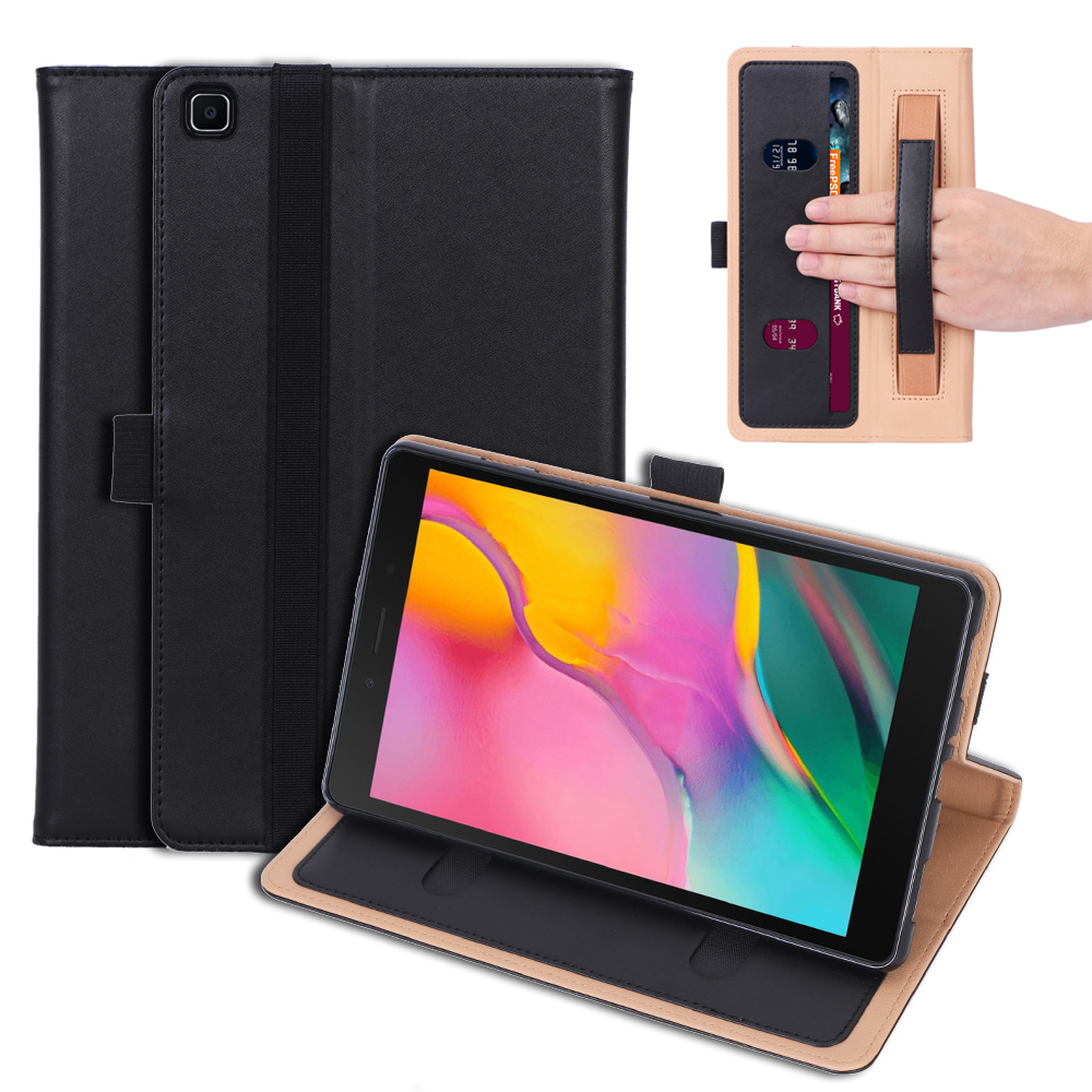 

Leather Stand Card Holder Tablet Shell for Samsung Galaxy Tab A 8.0 Wi-Fi (2019) SM-T290/SM-T295 - Black, Galaxy Tab A 8.0 Wi-Fi (2019) T290