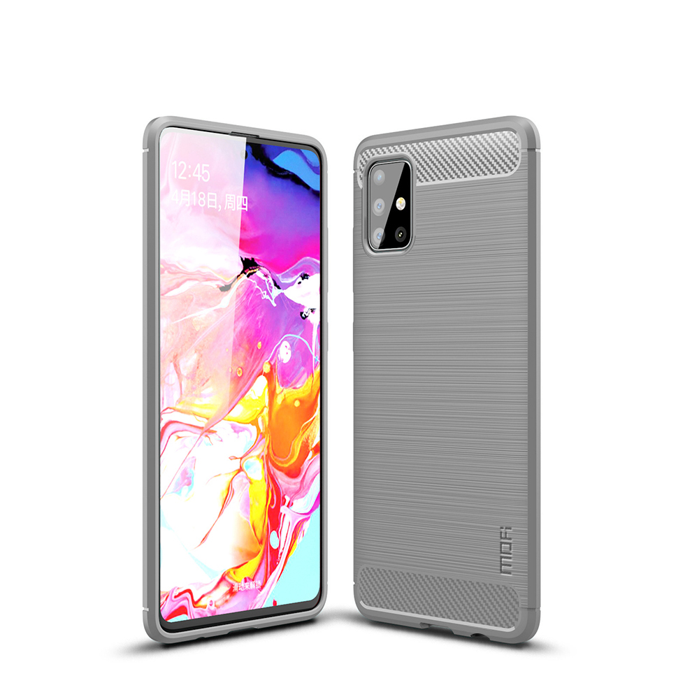 

MOFI Carbon Fiber Brushed TPU Protector Cover for Samsung Galaxy A51 - Grey, Galaxy A51 4G