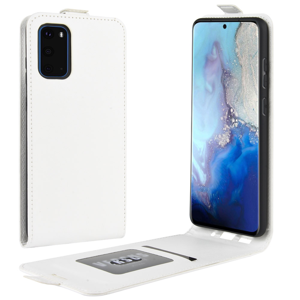 

Leather Flip Mobile Phone Casing for Samsung Galaxy S20 - White, Galaxy S20